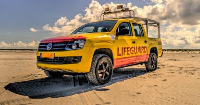 beach holiday clouds lifeguard